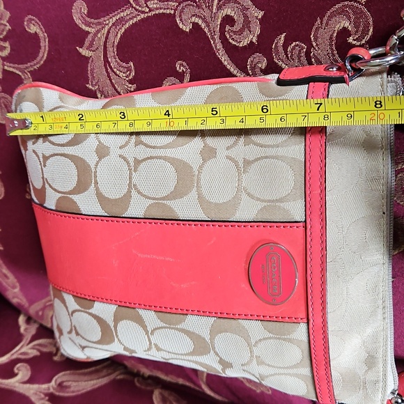 Coach Tan and Coral Crossbody Bag - Picture 7 of 12